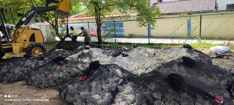 Construction works with rock bags across multiple Panama sites — photo 5