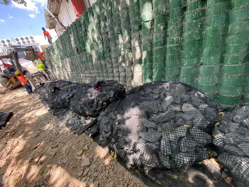 Construction works with rock bags across multiple Panama sites — photo 6