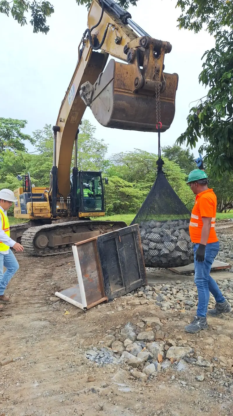 Construction works with rock bags across multiple Panama sites — photo 8